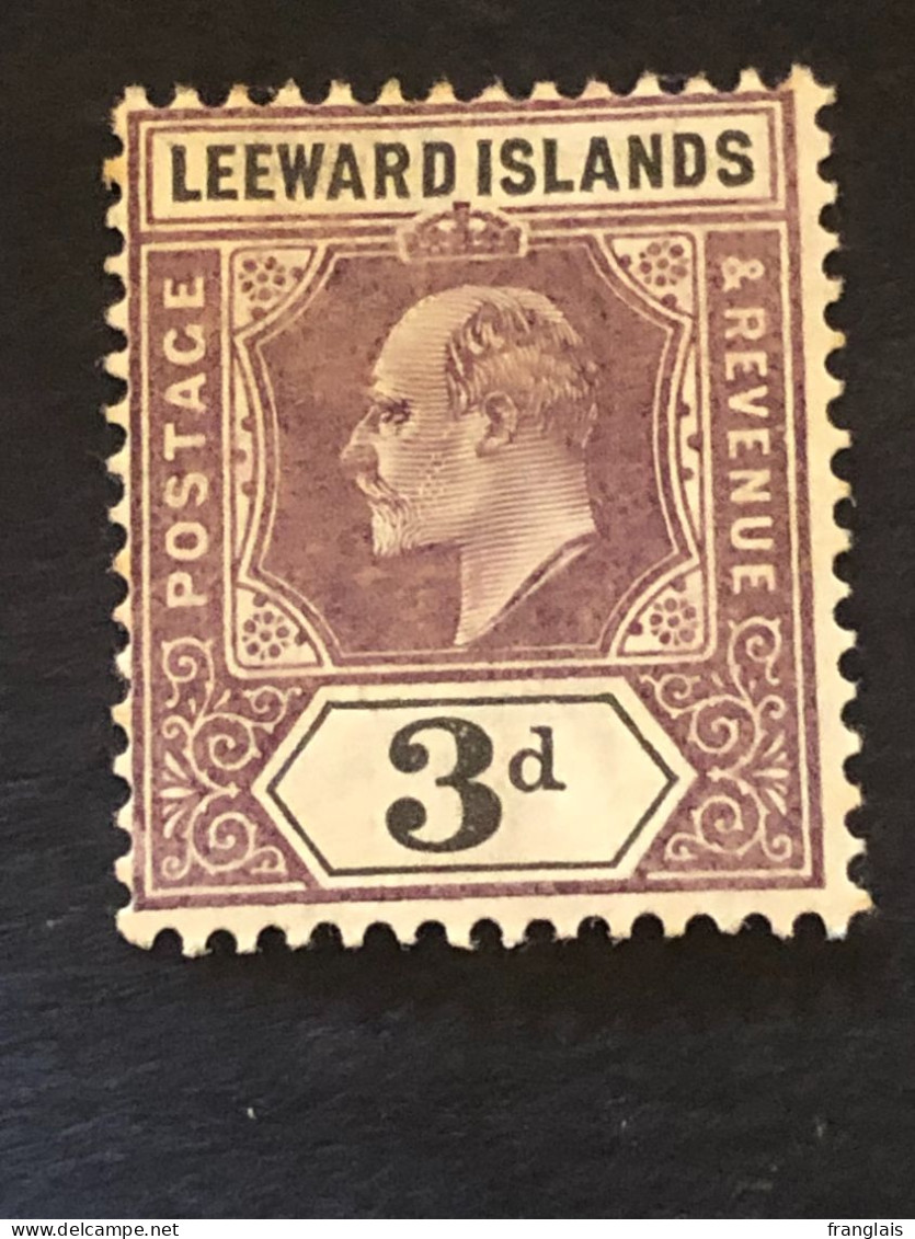 SG 24  3d Purple And Black MH * - Leeward  Islands