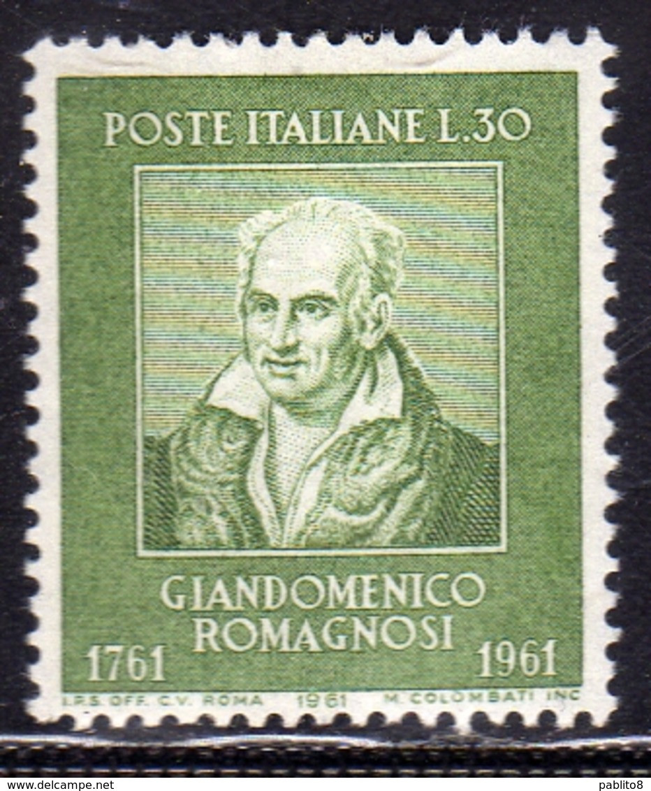 ITALIA REPUBBLICA ITALY REPUBLIC 1961 GIANDOMENICO ROMAGNOSI BICENTENARIO NASCITA 2th BIRTH CENTENARY  MNH - 1961-70: Ungebraucht