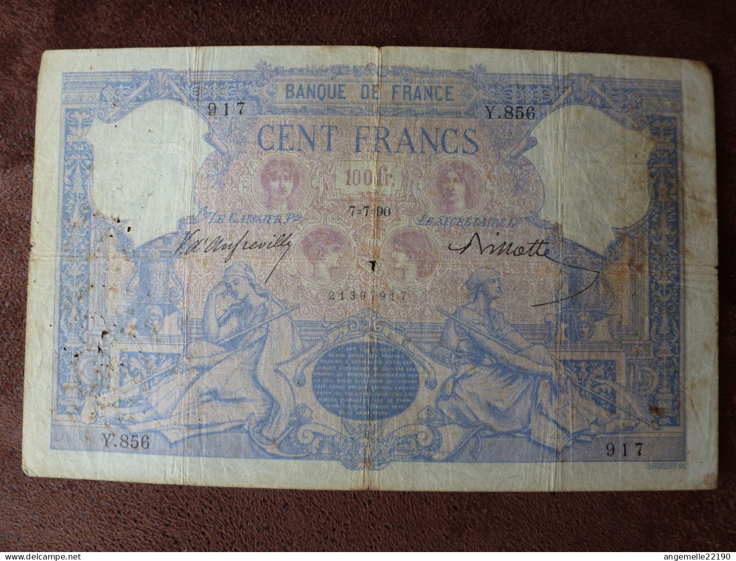 1 Billets De  100 FR  BLEU  DE 1890 / FAY 21/03  TB - ...-1889 Circulated During XIXth