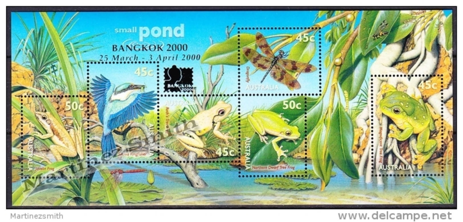 Australie - Australia 2000 Yvert BF 61A, Small Pond, Fauna, Overprinted Bangkok  - Miniature Sheet - MNH - Blocchi & Foglietti