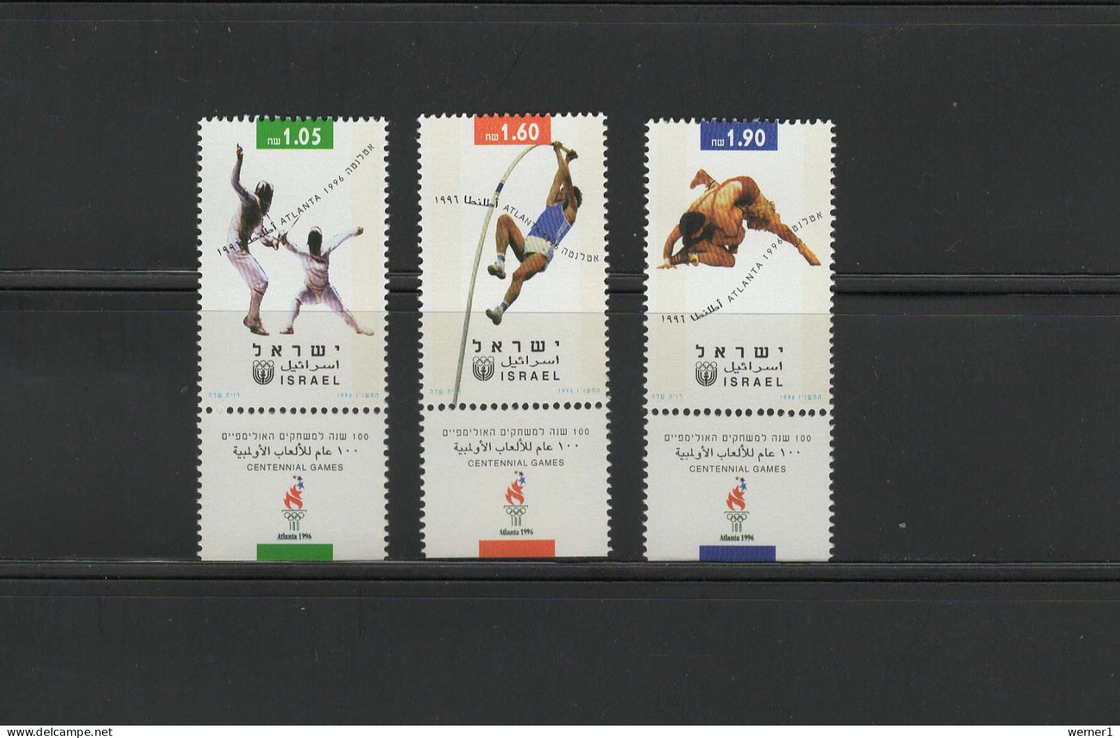 Israel 1996 Olympic Games Atlanta, Fencing, Wrestling Etc. Set Of 3 MNH - Sommer 1996: Atlanta