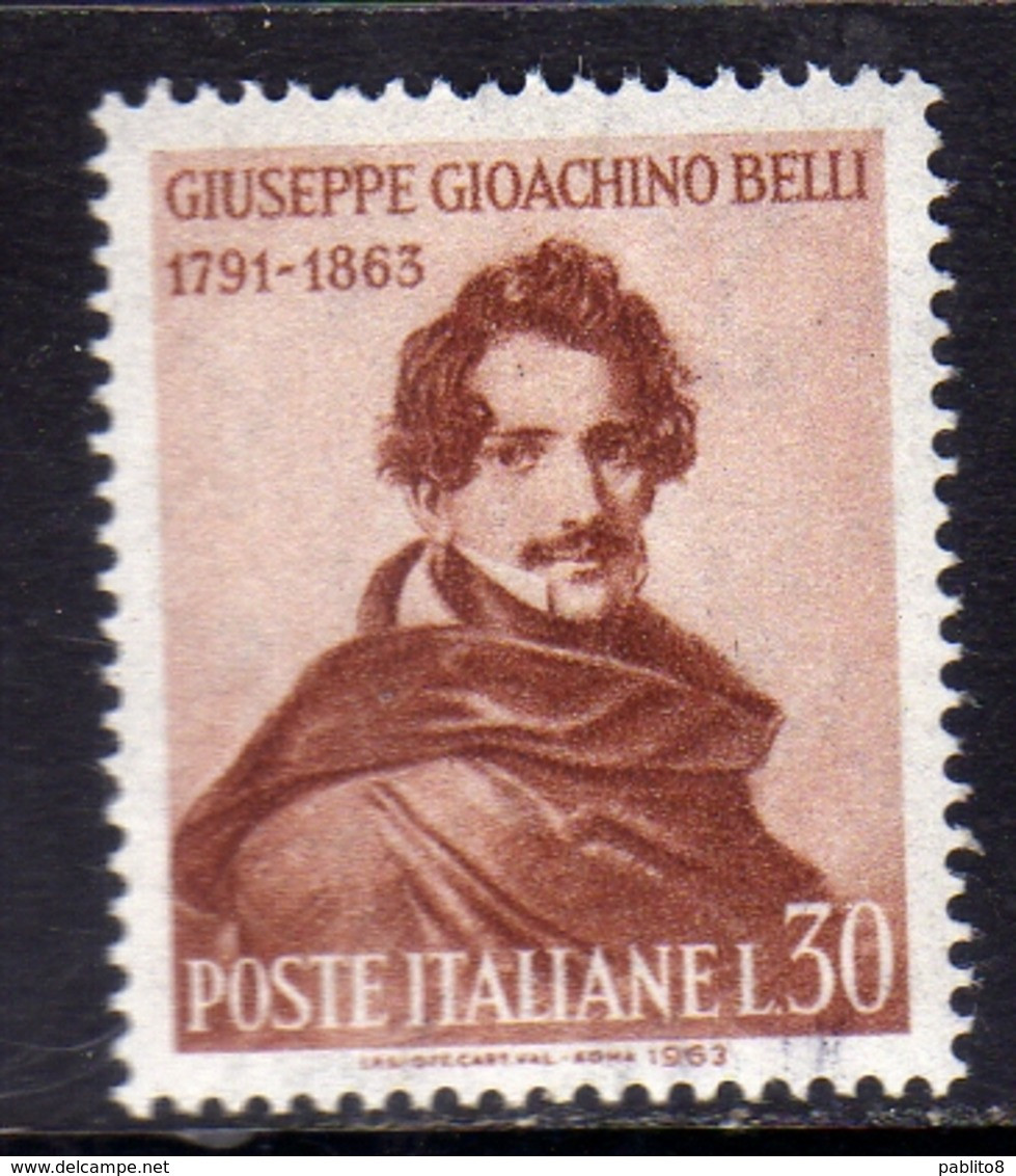 ITALIA REPUBBLICA ITALY REPUBLIC 1963 GIOACHINO BELLI CENTENARIO MORTE DEATH CENTENARY MNH - 1961-70:  Nuovi