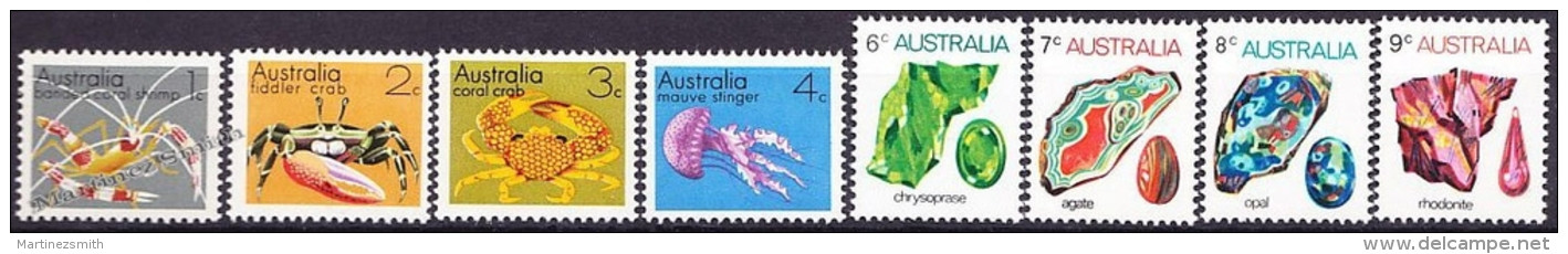 Australia 1973 Yvert 499-506, Definitive Set, Sea Fauna &amp; Minerals - MNH - Ongebruikt