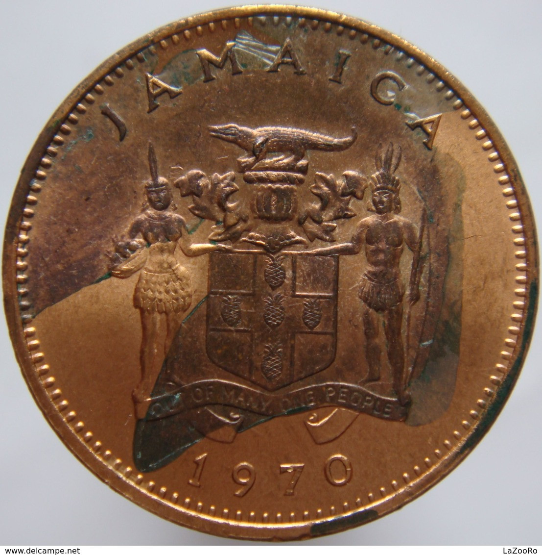 LaZooRo: Jamaica 1 Cent 1970 UNC - Jamaica