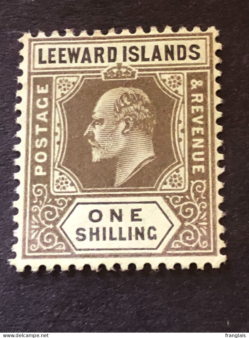 SG 43  1s Black On Green  MH * - Leeward  Islands