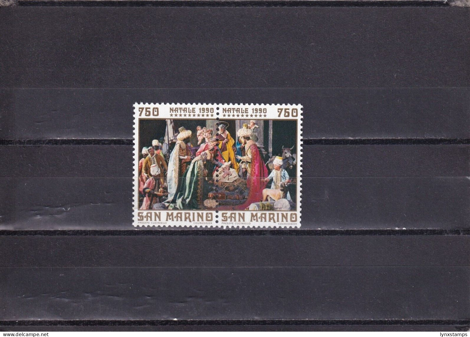 SA04 San Marino 1990 Christmas Mint Pair - Neufs