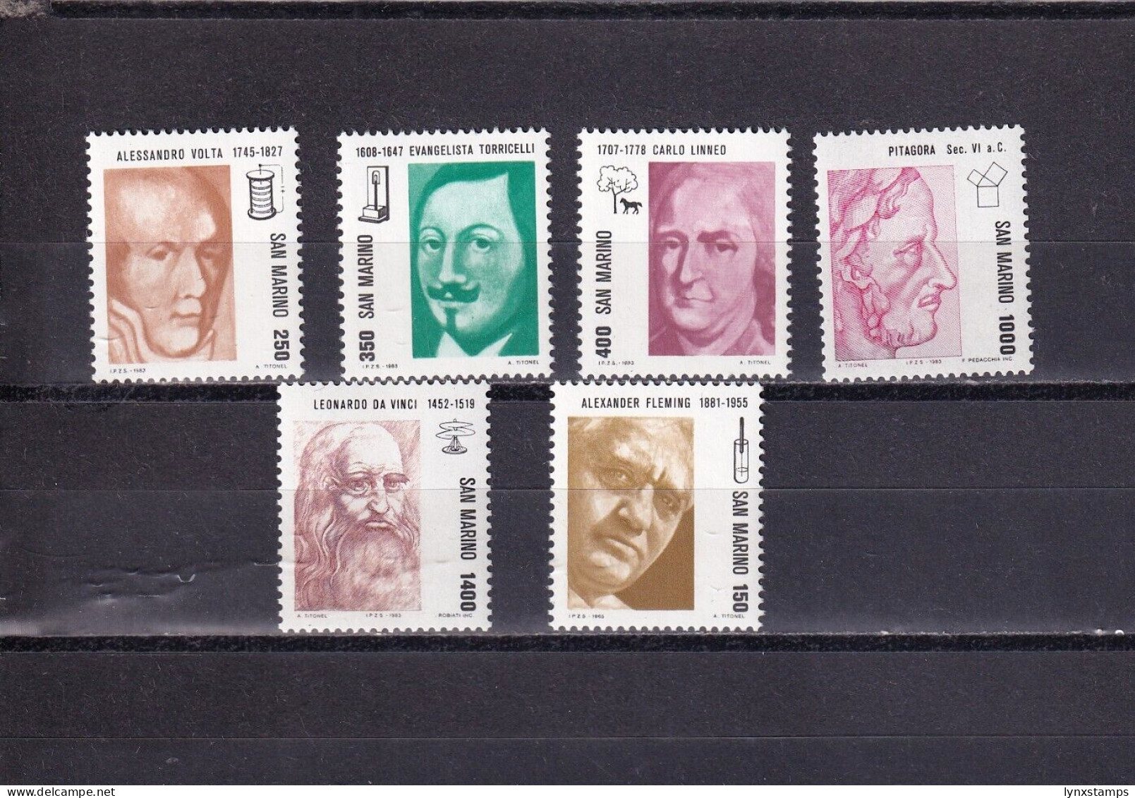 SA04 San Marino 1983 Pioneers Of Science Mint Stamps - Neufs
