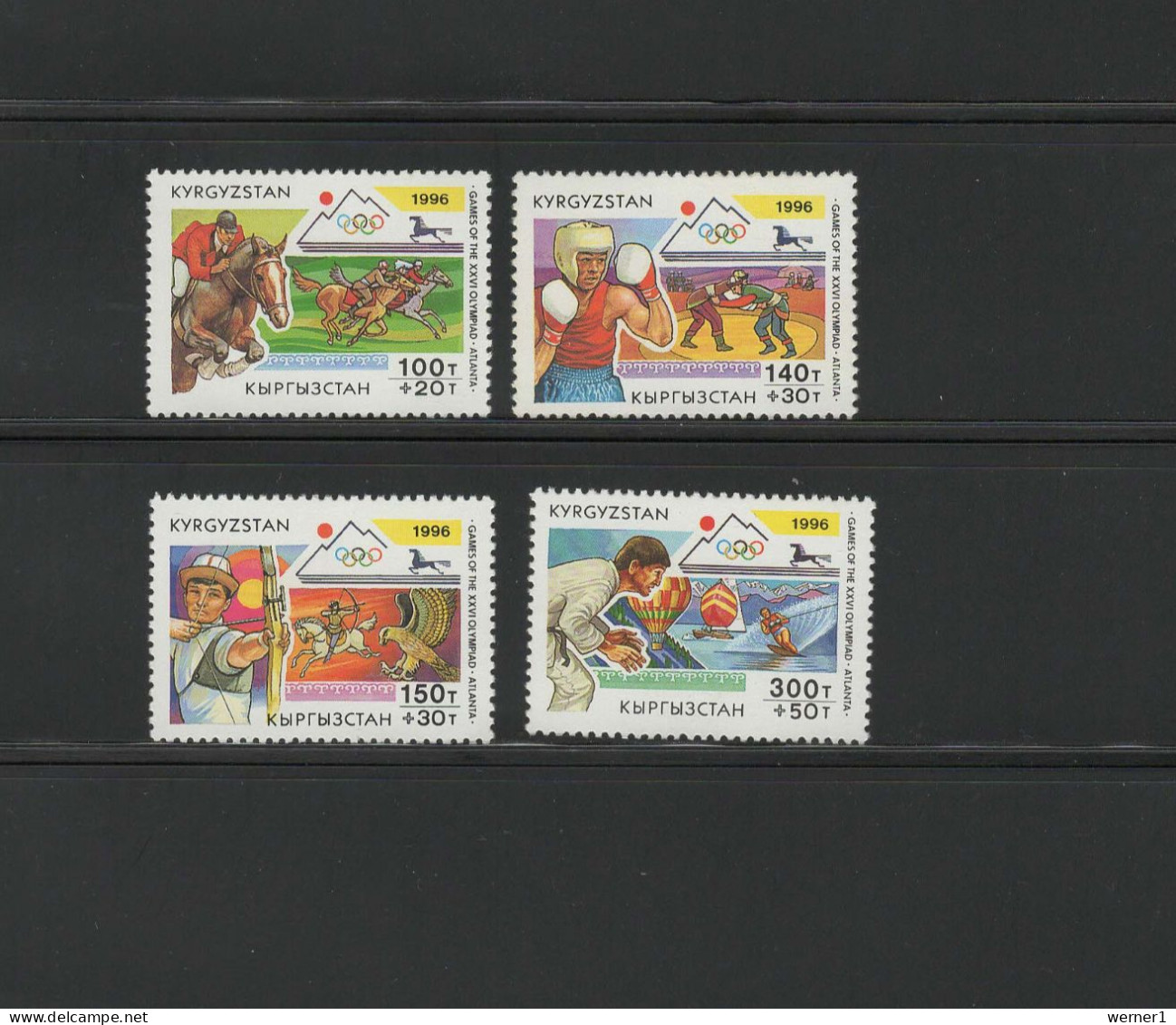 Kyrgyzstan 1996 Olympic Games Atlanta, Equestrian, Boxing, Archery, Judo Set Of 4 MNH - Ete 1996: Atlanta