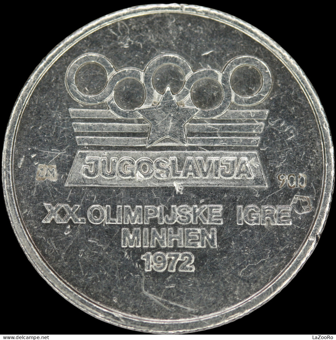 LaZooRo: Yugoslavia JUGOSLAVIJA XX. OLIMPIJSKE IGRE MINHEN 1972 900 ZM Zlatara Majdanpek 3 G - Silver - Professionali / Di Società