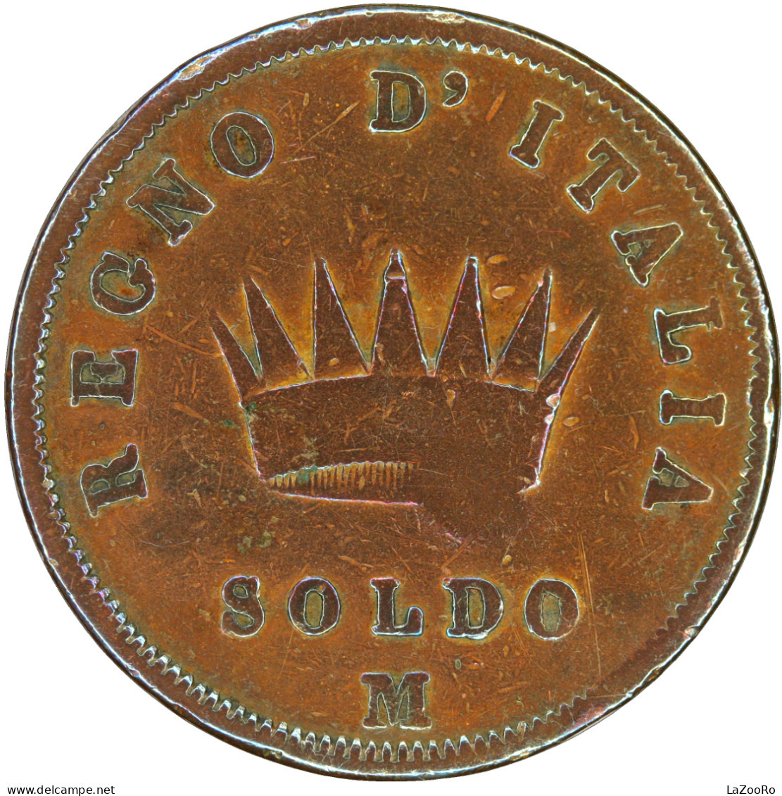 LaZooRo: Italy KINGDOM OF NAPOLEON 1 Soldo 1813 M VF - Cisalpin Republic / Italian Republic