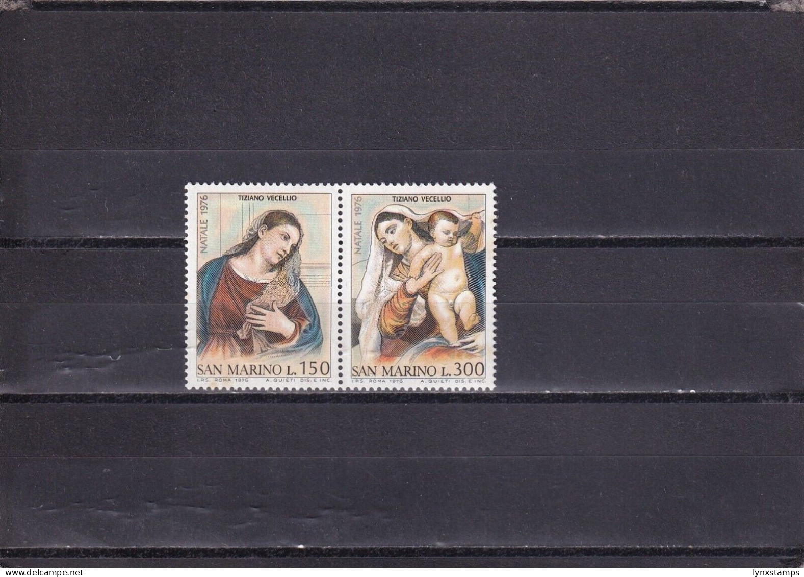 SA04 San Marino 1976 Christmas Mint Pair - Unused Stamps