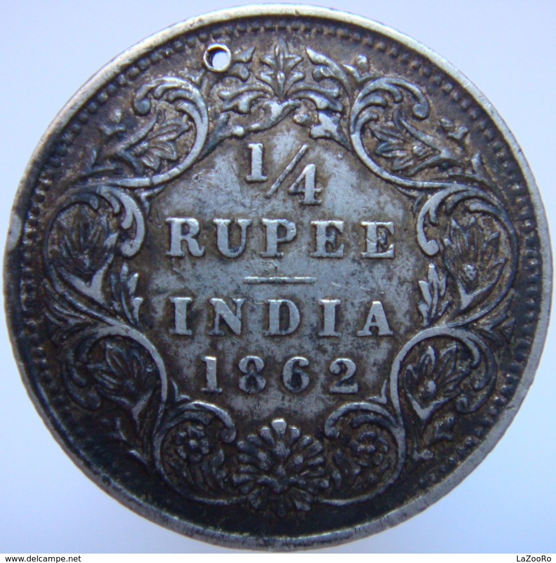 LaZooRo: British India 1/4 Rupee 1862 VF - Silver - Colonias