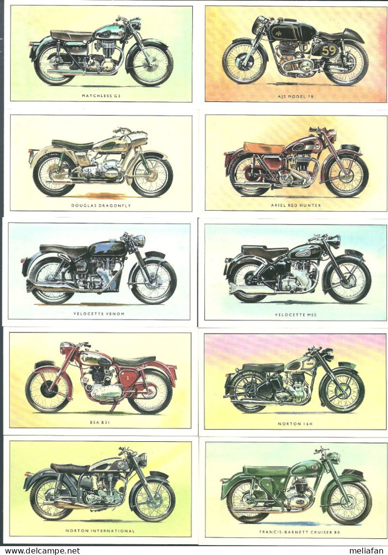 W100 - SERIE COMPLETE 24 CARTES GOLDEN ERA - BRITISH MOTOR CYCLE OF THE FIFTIES - TRIUMPH BSA NORTON - Motorräder