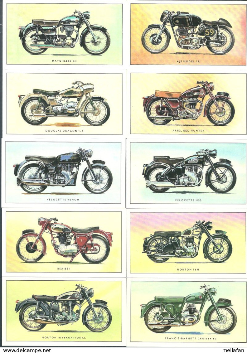 W100 - SERIE COMPLETE 24 CARTES GOLDEN ERA - BRITISH MOTOR CYCLE OF THE FIFTIES - TRIUMPH BSA NORTON - Motorfietsen