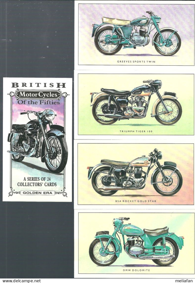 W100 - SERIE COMPLETE 24 CARTES GOLDEN ERA - BRITISH MOTOR CYCLE OF THE FIFTIES - TRIUMPH BSA NORTON - Motor Bikes