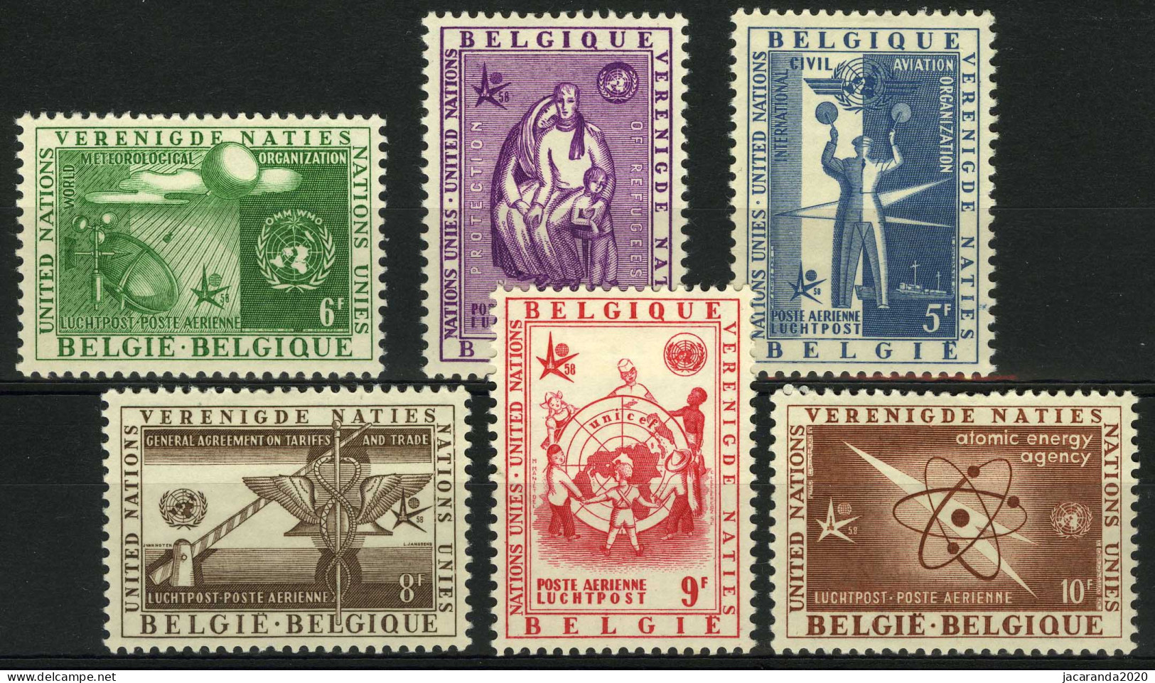 België PA30/35 * - Verenigde Naties  - Expo 1958 Brussel - Nations Unies - Ungebraucht