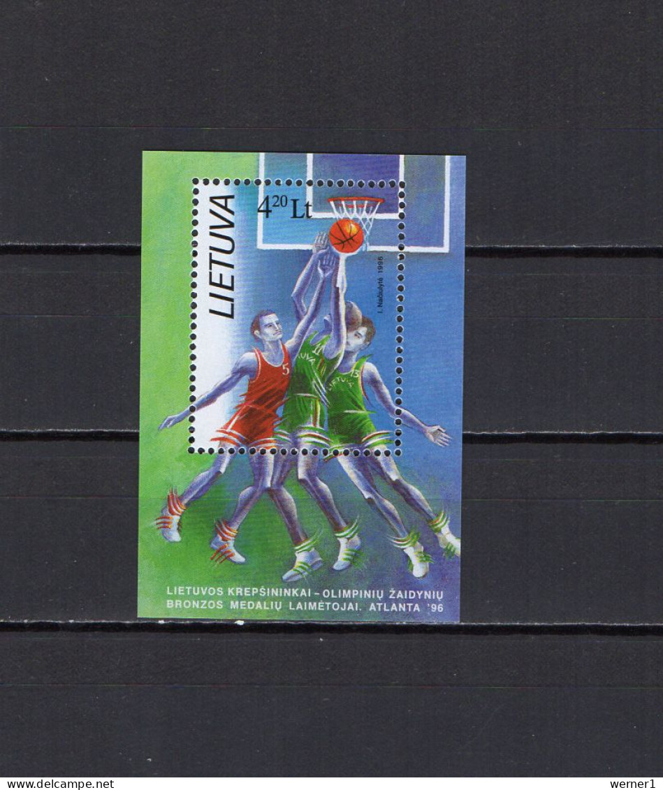 Lithuania 1996 Olympic Games Atlanta, Basketball S/s MNH - Zomer 1996: Atlanta