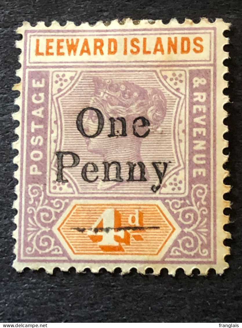 LEEWARD ISLANDS  SG 17  1d On 4d Mauve And Orange MH* - Leeward  Islands