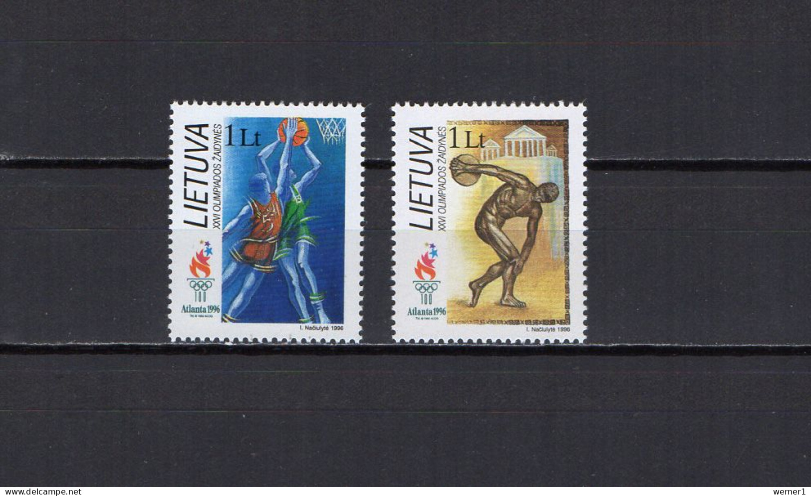 Lithuania 1996 Olympic Games Atlanta, Basketball Etc. Set Of 2 MNH - Summer 1996: Atlanta