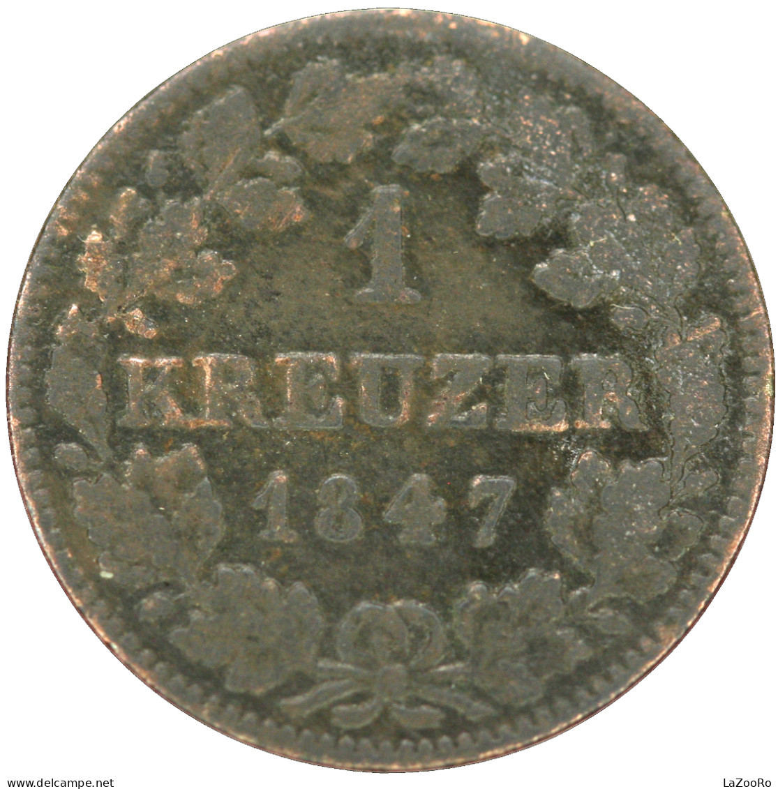 LaZooRo: Germany BAVARIA 1 Kreuzer 1847 F - Silver - Groschen & Andere Kleinmünzen