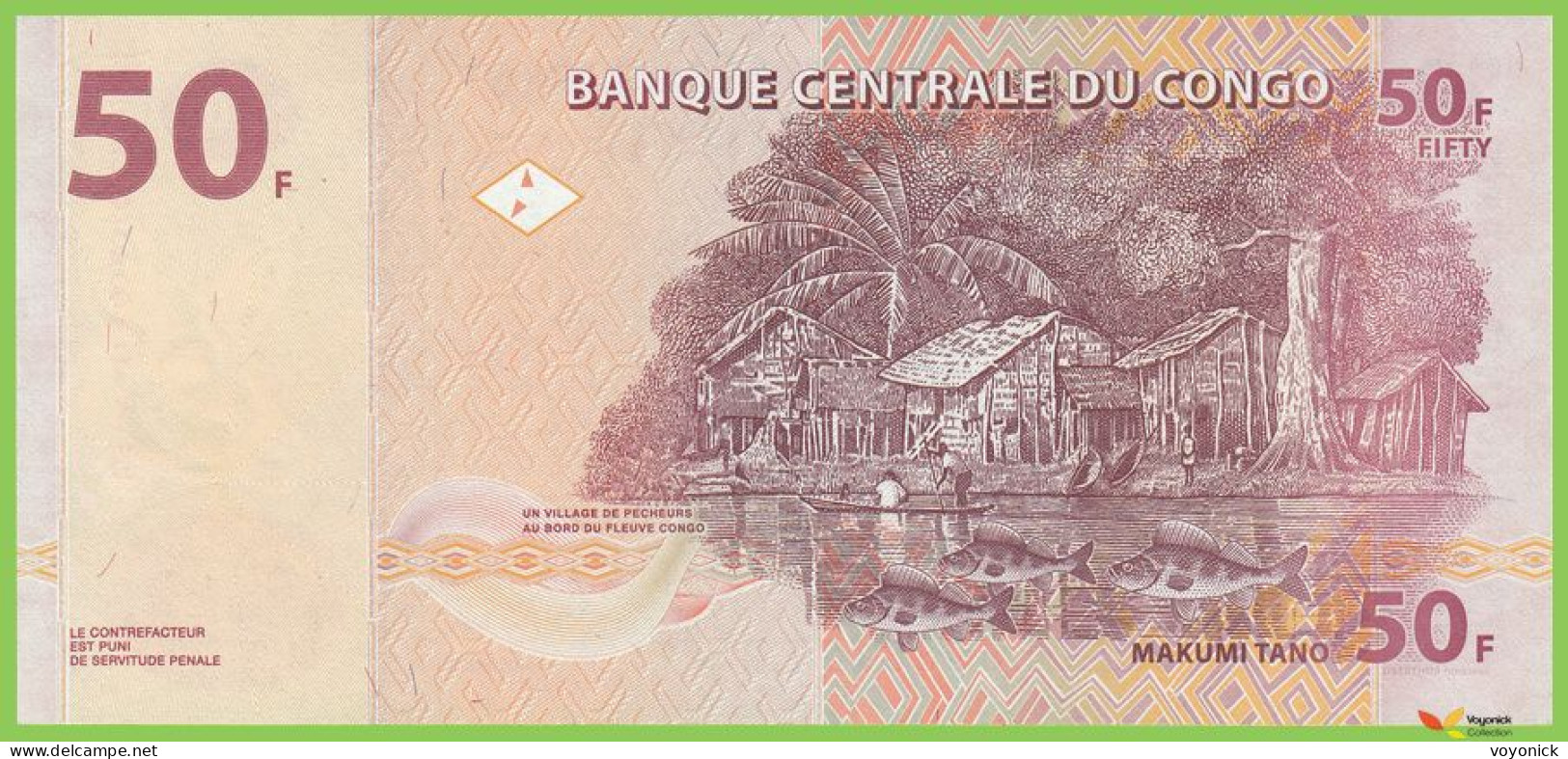 Voyo CONGO 50 Francs 2022 P97B B319e KF-B UNC V - Repubblica Democratica Del Congo & Zaire