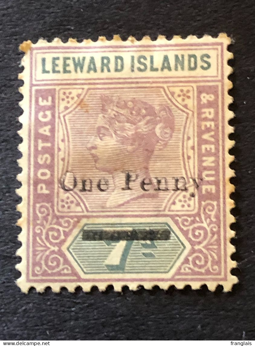 LEEWARD ISLANDS  SG 19  1d On 7d Mauve And Slate MH* - Leeward  Islands