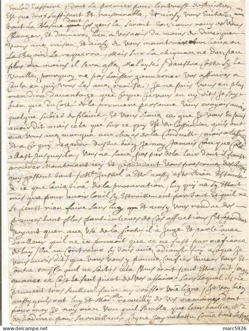 N°1773 ANCIENNE LETTRE A DECHIFFRER PARLE DE JUSTEL PAS DE DATE - Documenti Storici