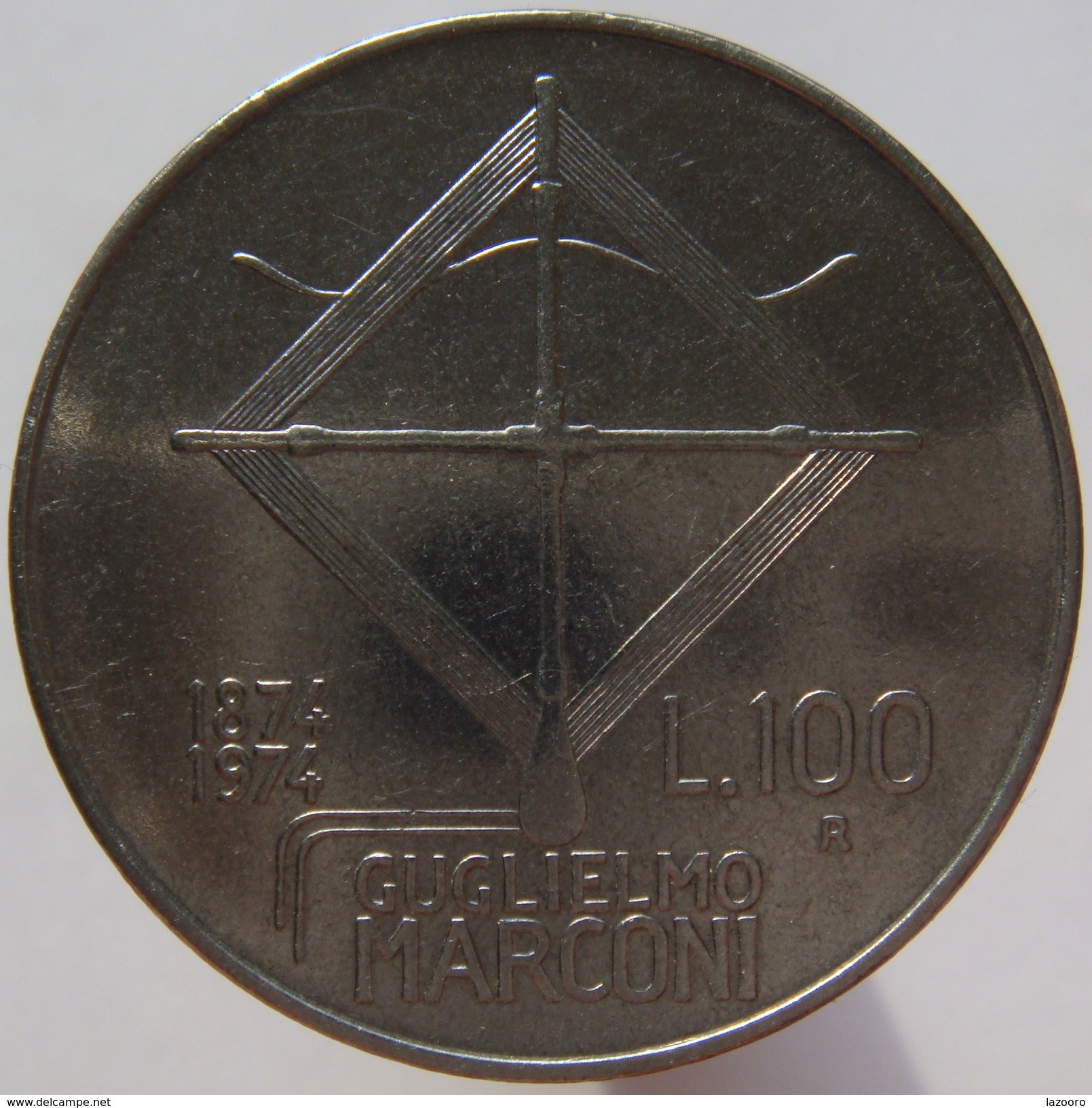 LaZooRo: Italy 100 Lire 1974 Marconi UNC - Gedenkmünzen