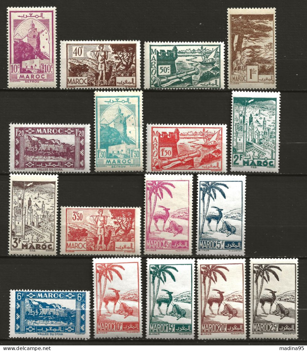 MAROC Colo:, *, N° YT 224 à 237, Série, Ch., TB - Unused Stamps