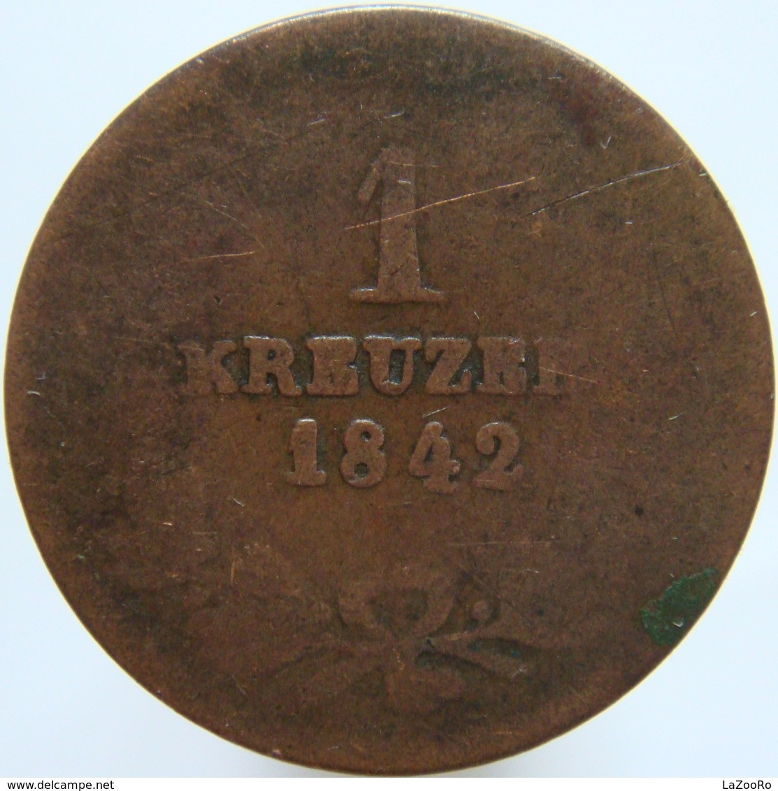 LaZooRo: Germany BADEN 1 Kreuzer 1842 F - Monedas Pequeñas & Otras Subdivisiones