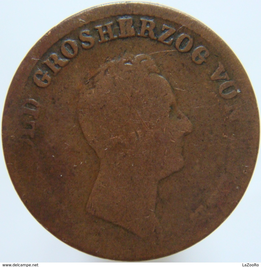 LaZooRo: Germany BADEN 1 Kreuzer 1842 F - Piccole Monete & Altre Suddivisioni