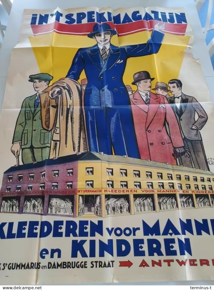 ANTWERPEN OUDE RECLAMEAFFICHE 84 X 125 Cm. !!! - Afiches