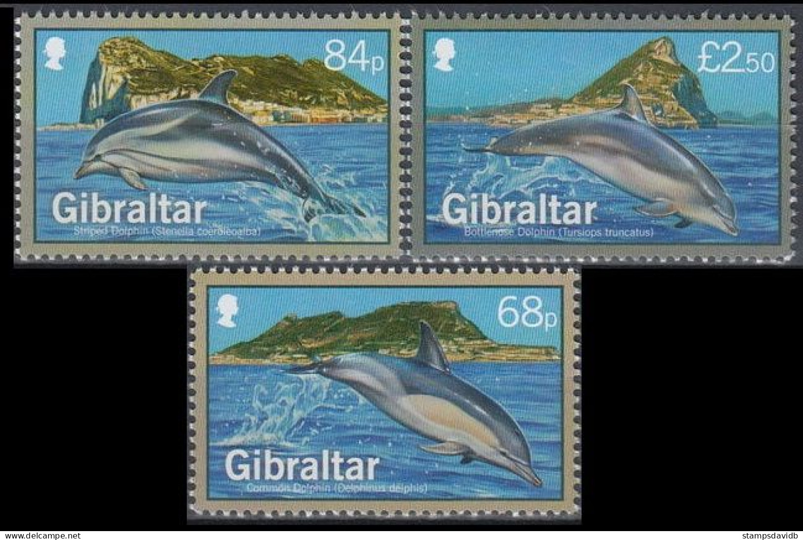 2014 Gibraltar 1622-1624 Marine Fauna - Dolphins 11,50 € - Dolphins