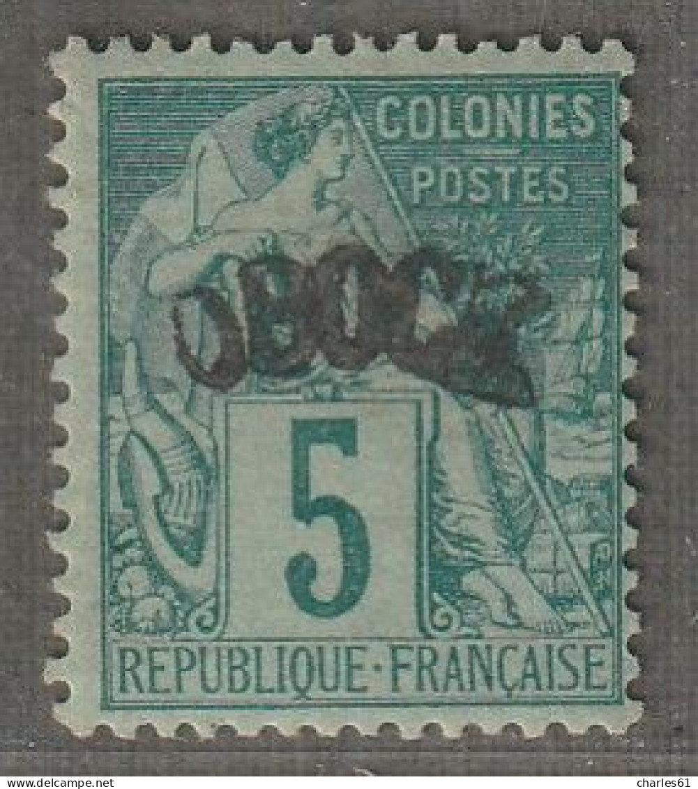 OBOCK - N°5 * (1892) 5c Vert - Unused Stamps