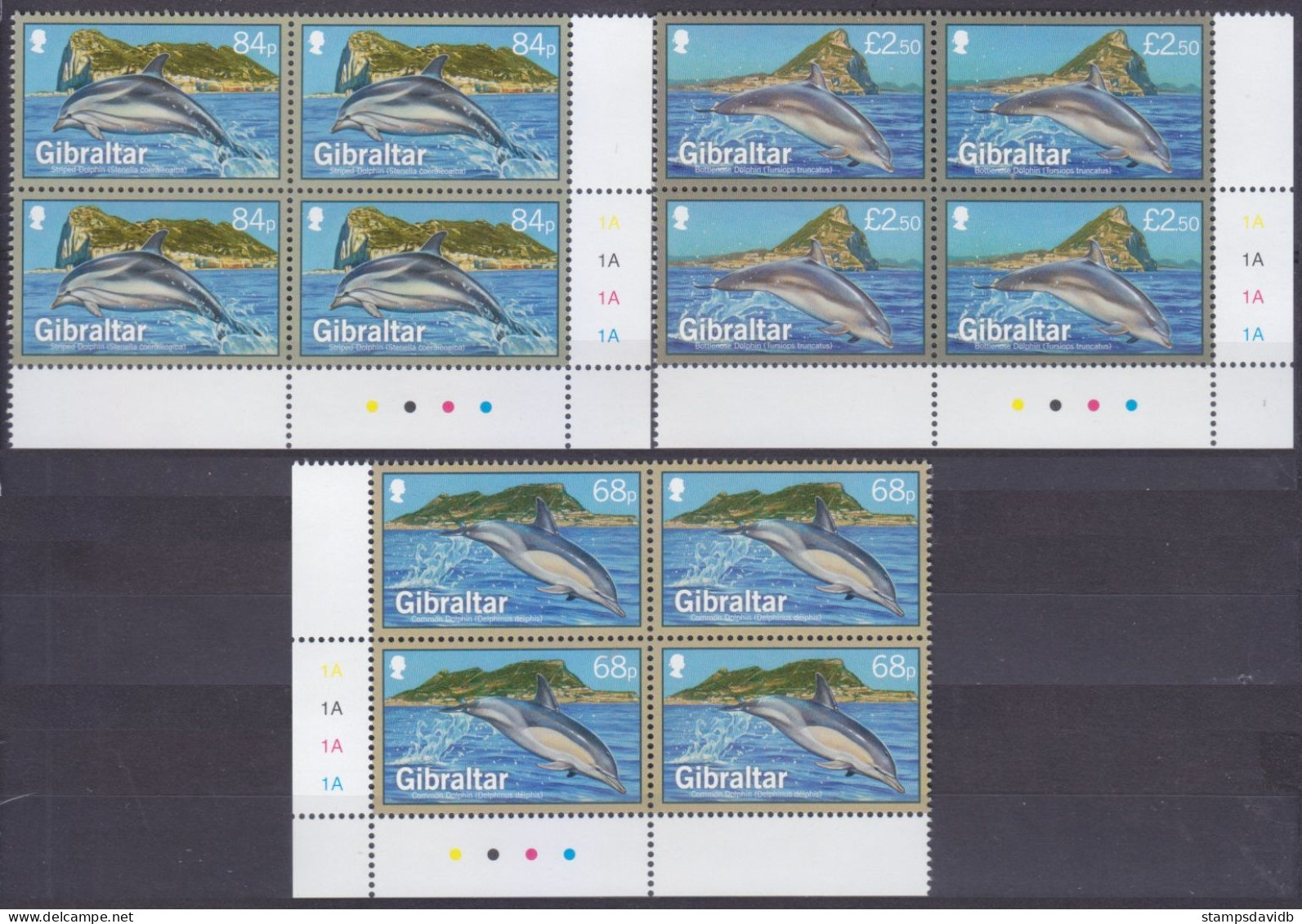 2014 Gibraltar 1622VB-1624VB Marine Fauna - Dolphins 46,00 € - Dolphins