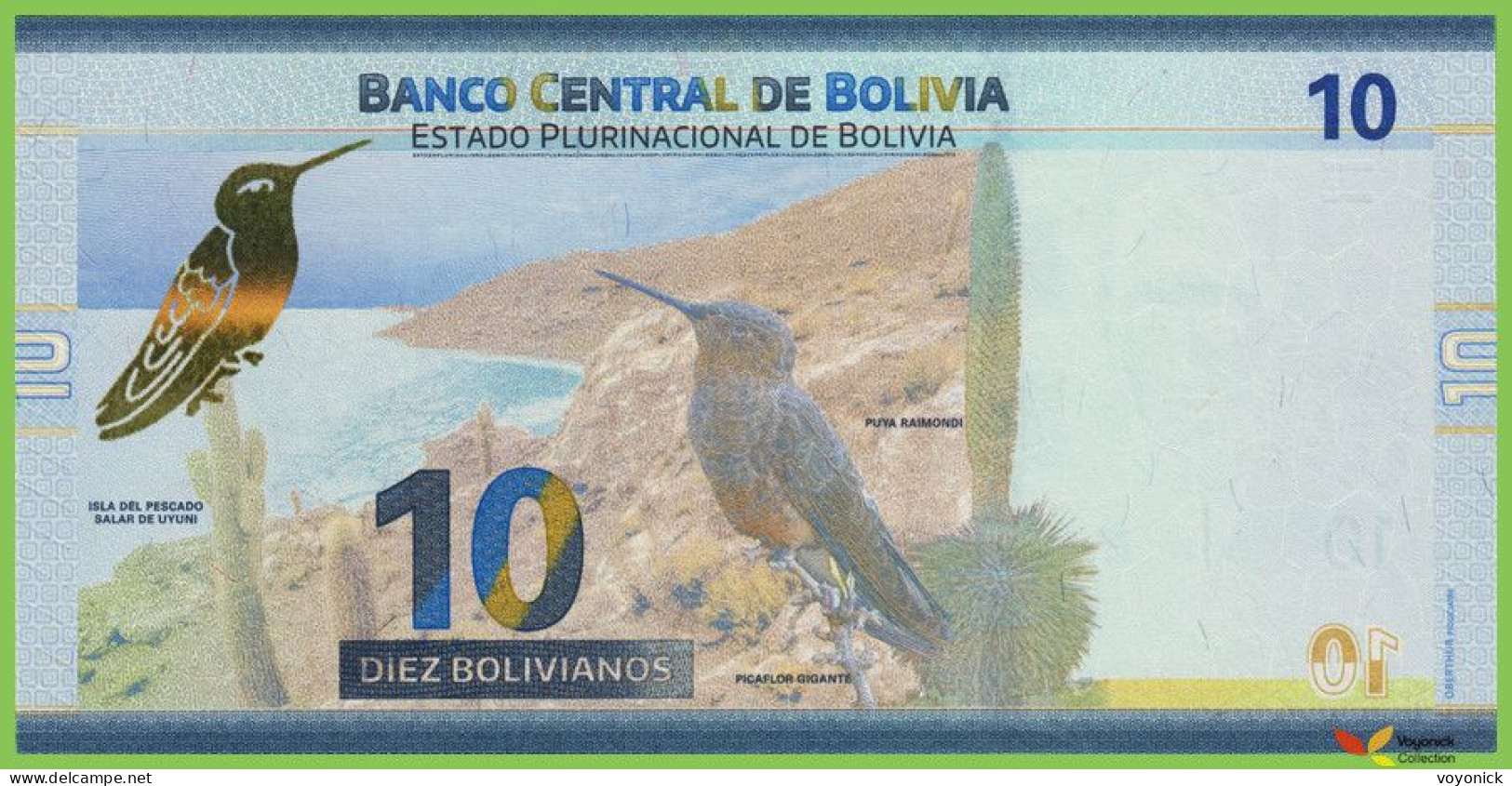 Voyo BOLIVIA 10 Bolivianos 2018 P248 B417a A UNC - Bolivie