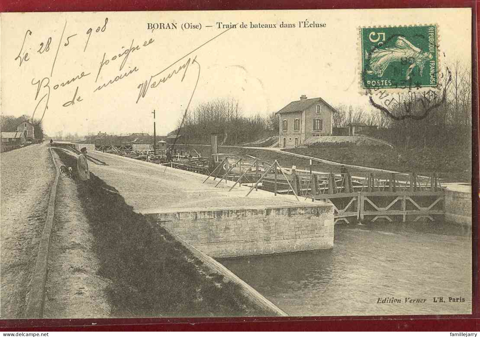 1205 - BORAN - TRAIN DE BATEAUX DANS L'ECLUSE - Boran-sur-Oise