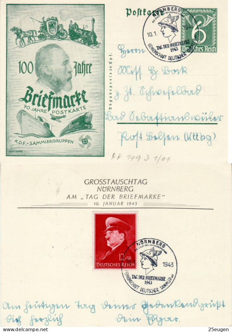 GERMANY THIRD REICH 1943 PRIVATE POSTCARD - Private Postal Stationery
