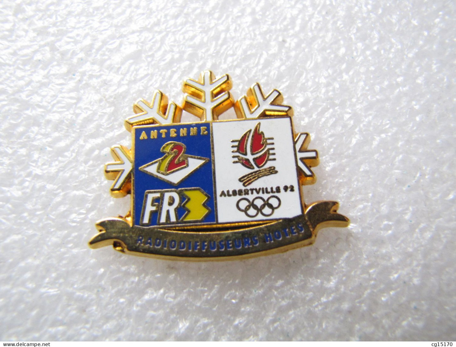 PIN'S  ANTENNE 2 FRANCE 3  ALBERTVILLE 92 JEUX OLYMPIQUES  Zamak - Olympische Spiele