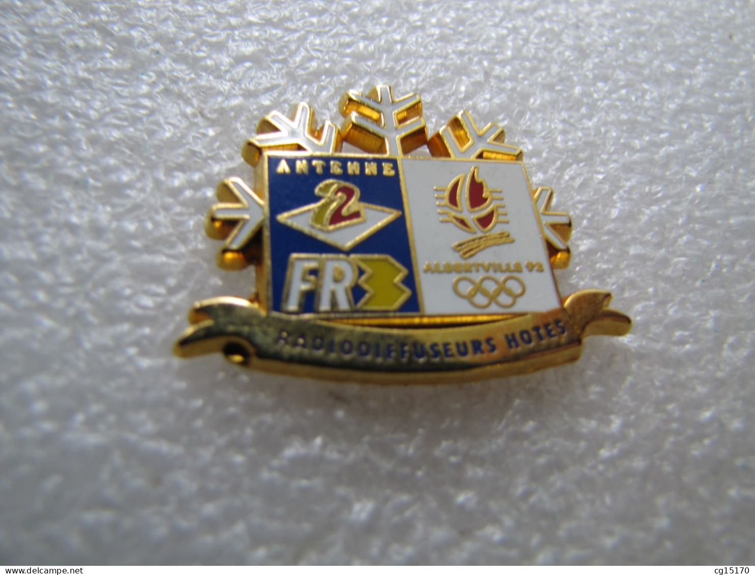 PIN'S  ANTENNE 2 FRANCE 3  ALBERTVILLE 92 JEUX OLYMPIQUES  Zamak - Olympische Spiele