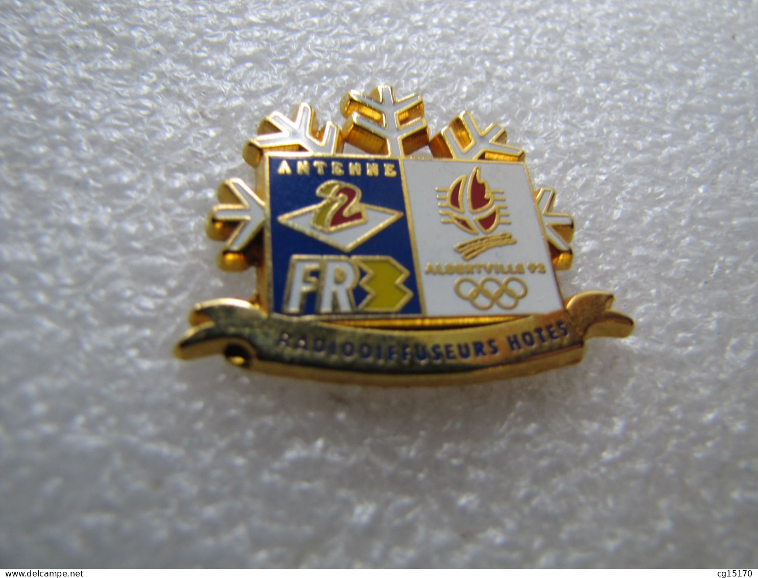 PIN'S  ANTENNE 2 FRANCE 3  ALBERTVILLE 92 JEUX OLYMPIQUES  Zamak - Olympic Games