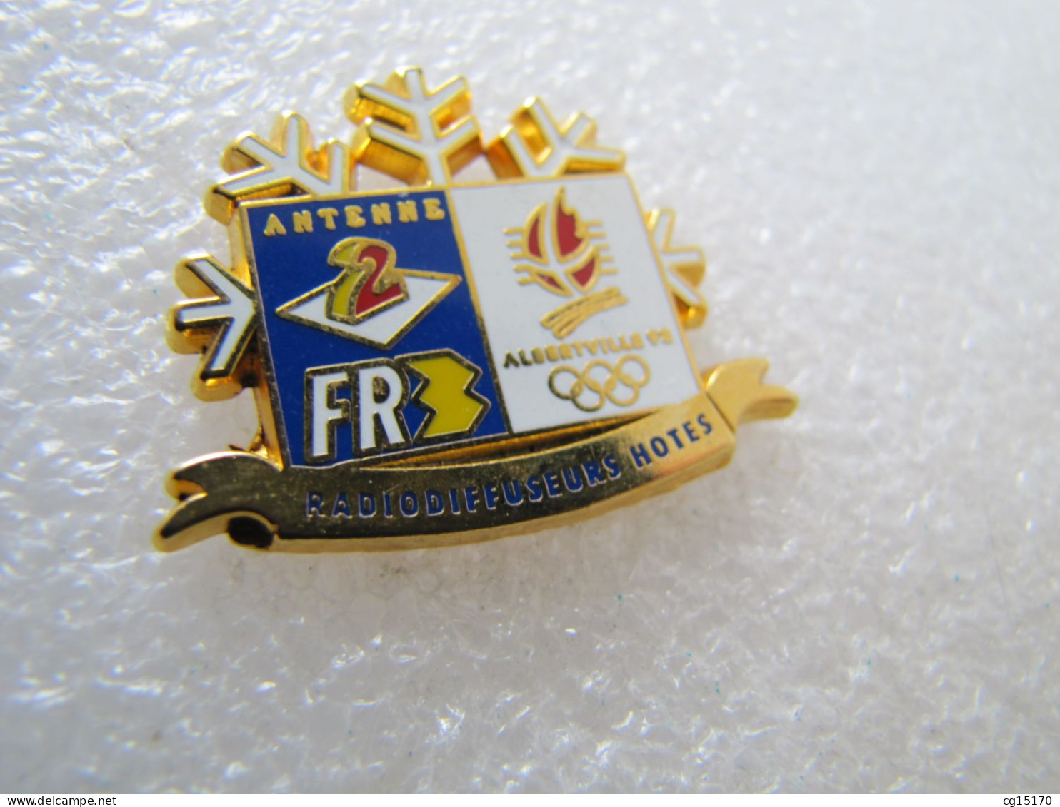 PIN'S  ANTENNE 2 FRANCE 3  ALBERTVILLE 92 JEUX OLYMPIQUES  Zamak - Olympic Games