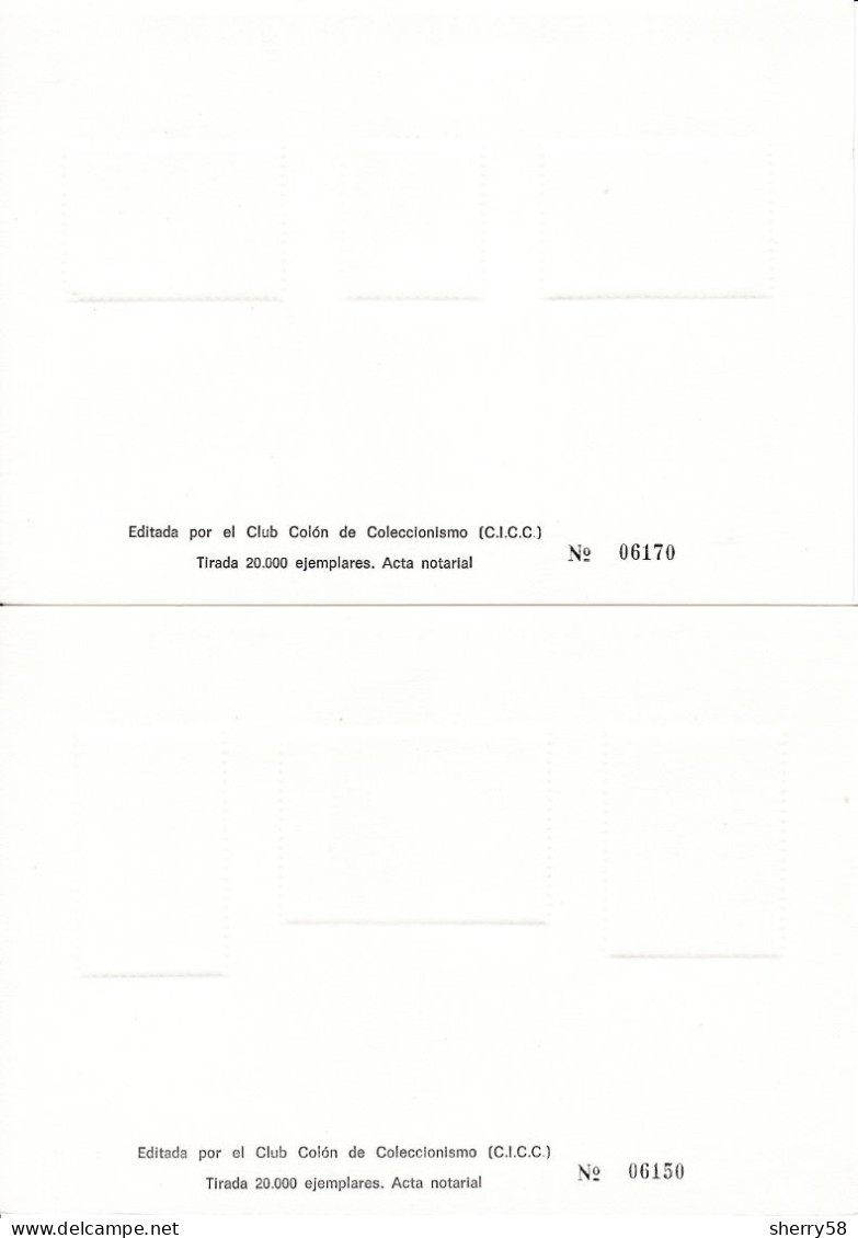 1979- TARJETAS VII CERTAMEN FILATÉLICO Y NUMISMATICO IBEROAMERICANO -  MADRID 17 Al 22 OCTUBRE 1979 - NUMERADAS - Hojas Conmemorativas