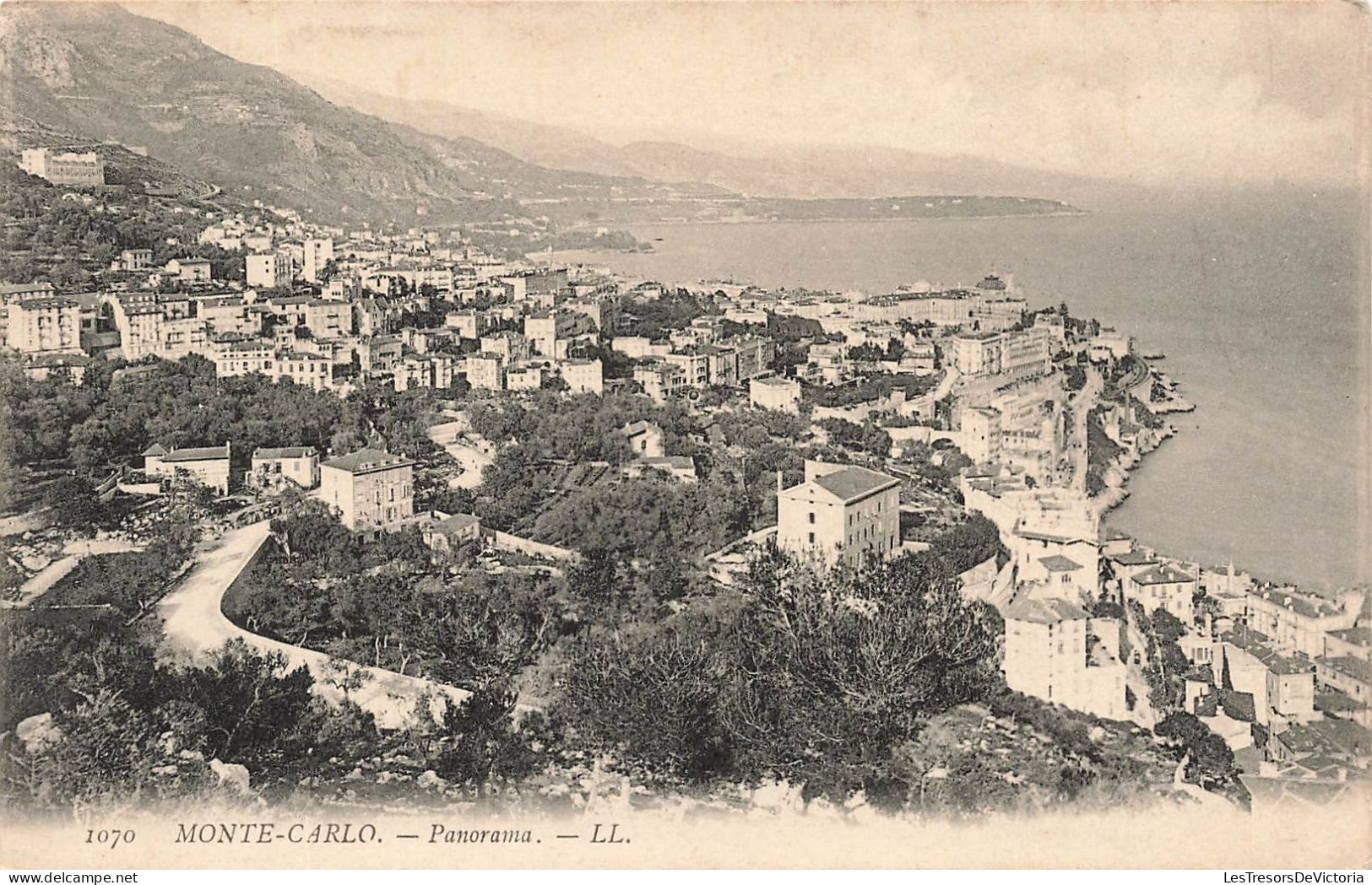 MONACO - Monte Carlo - Panorama - L L - Vue Sur La Ville - Vue Au Loin De La Mer - Carte Postale Ancienne - Monte-Carlo
