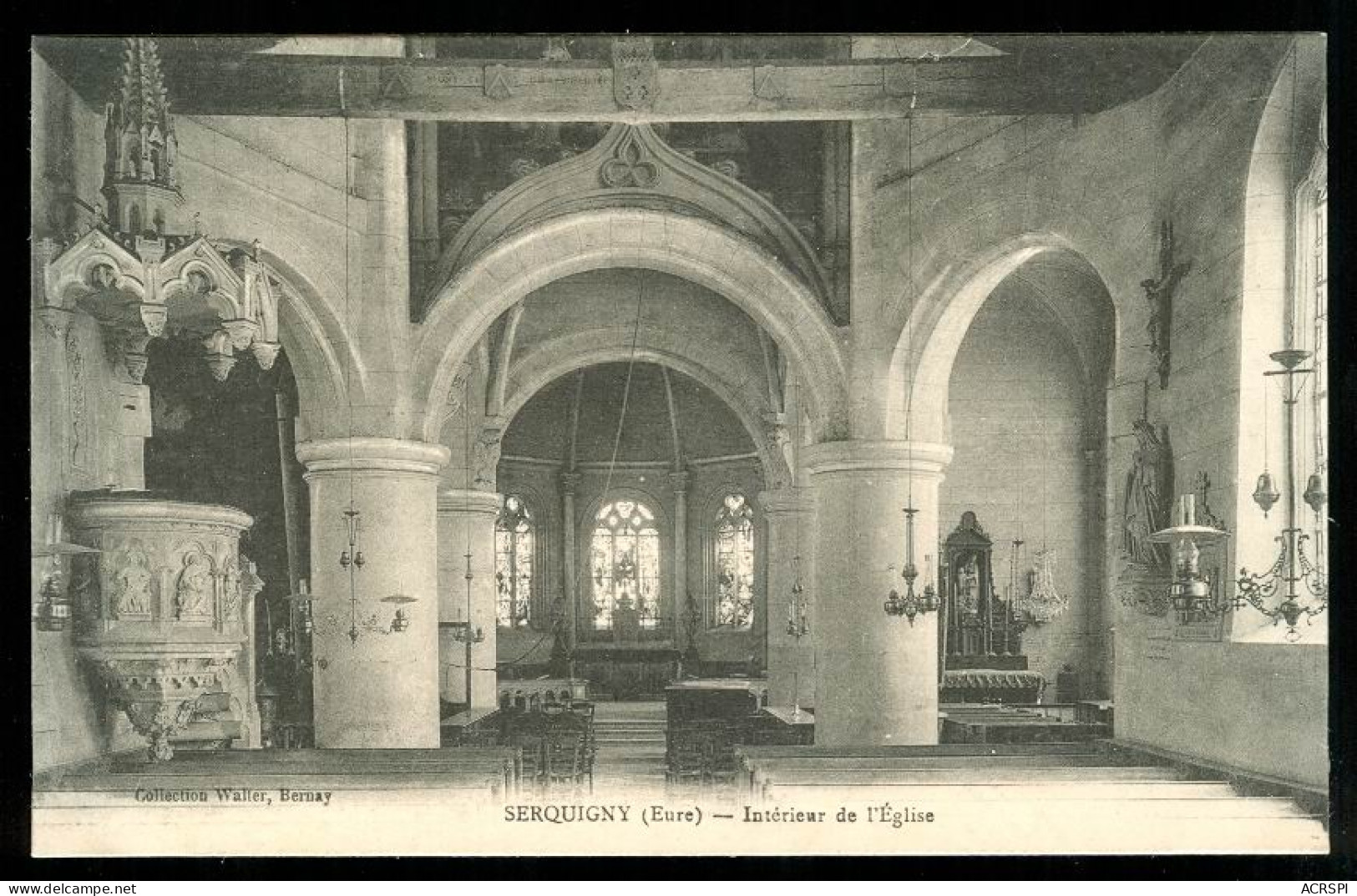 SERQUINY  Intérieur De L'église édition Waller PM NV  - Serquigny