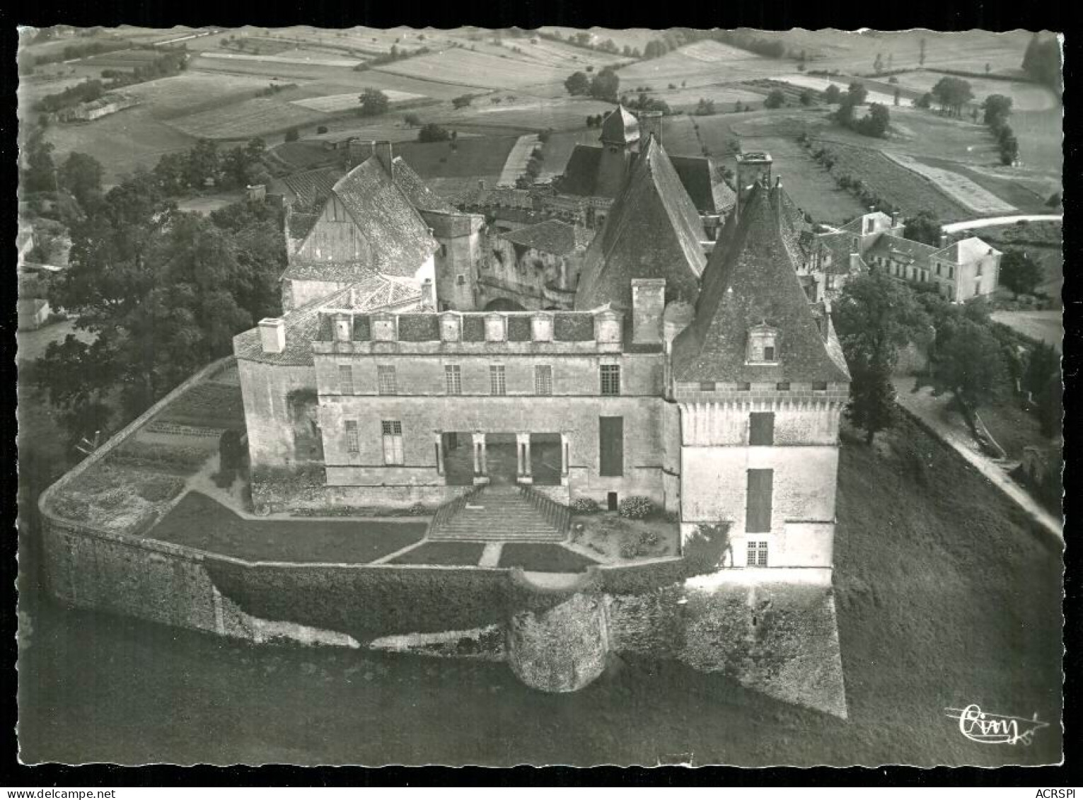 MONTFLANQUIN Le Chateau De Biron Vue Aérienne En 1966 édition RAY DELVERT GM V - Monflanquin