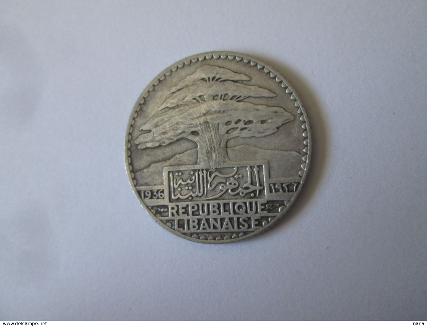 Rare! Lebanon 25 Piastres 1936 Very Nice Silver Coin - Libano