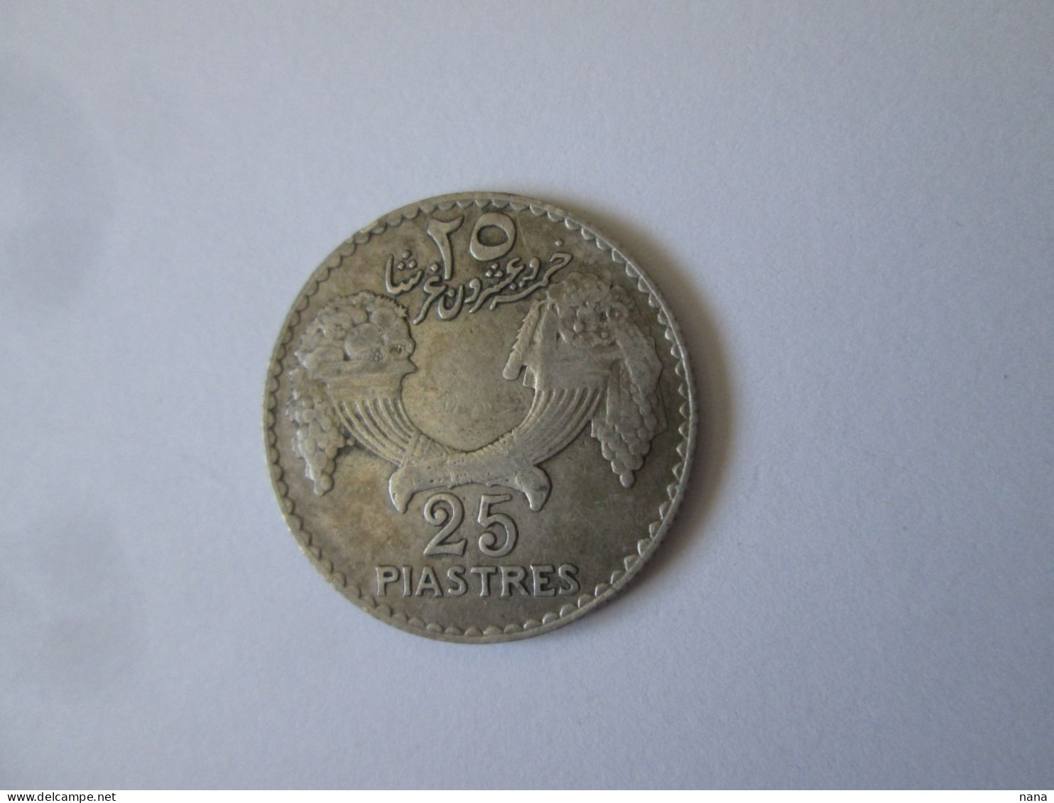 Rare! Lebanon 25 Piastres 1936 Very Nice Silver Coin - Lebanon