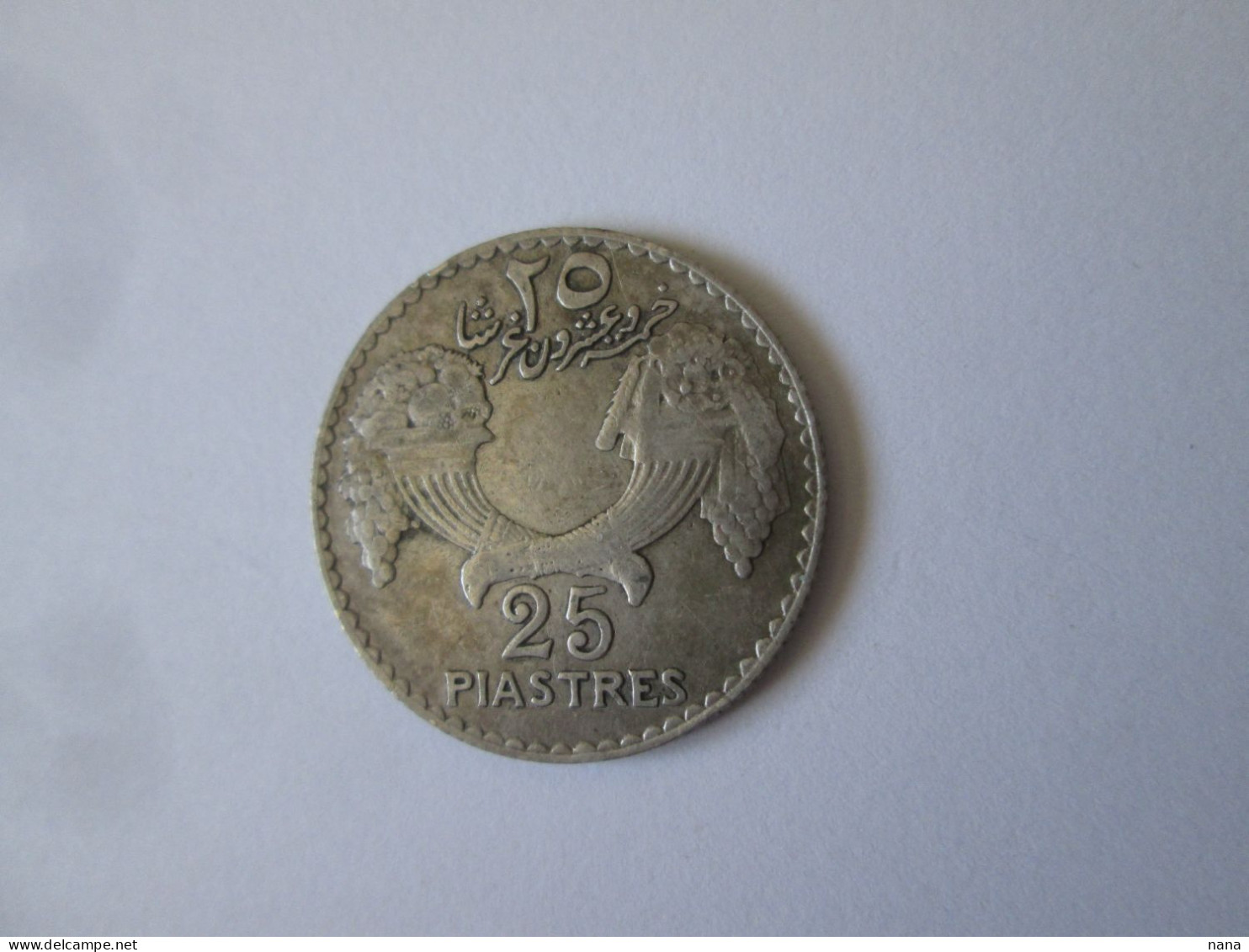 Rare! Lebanon 25 Piastres 1936 Very Nice Silver Coin - Libano