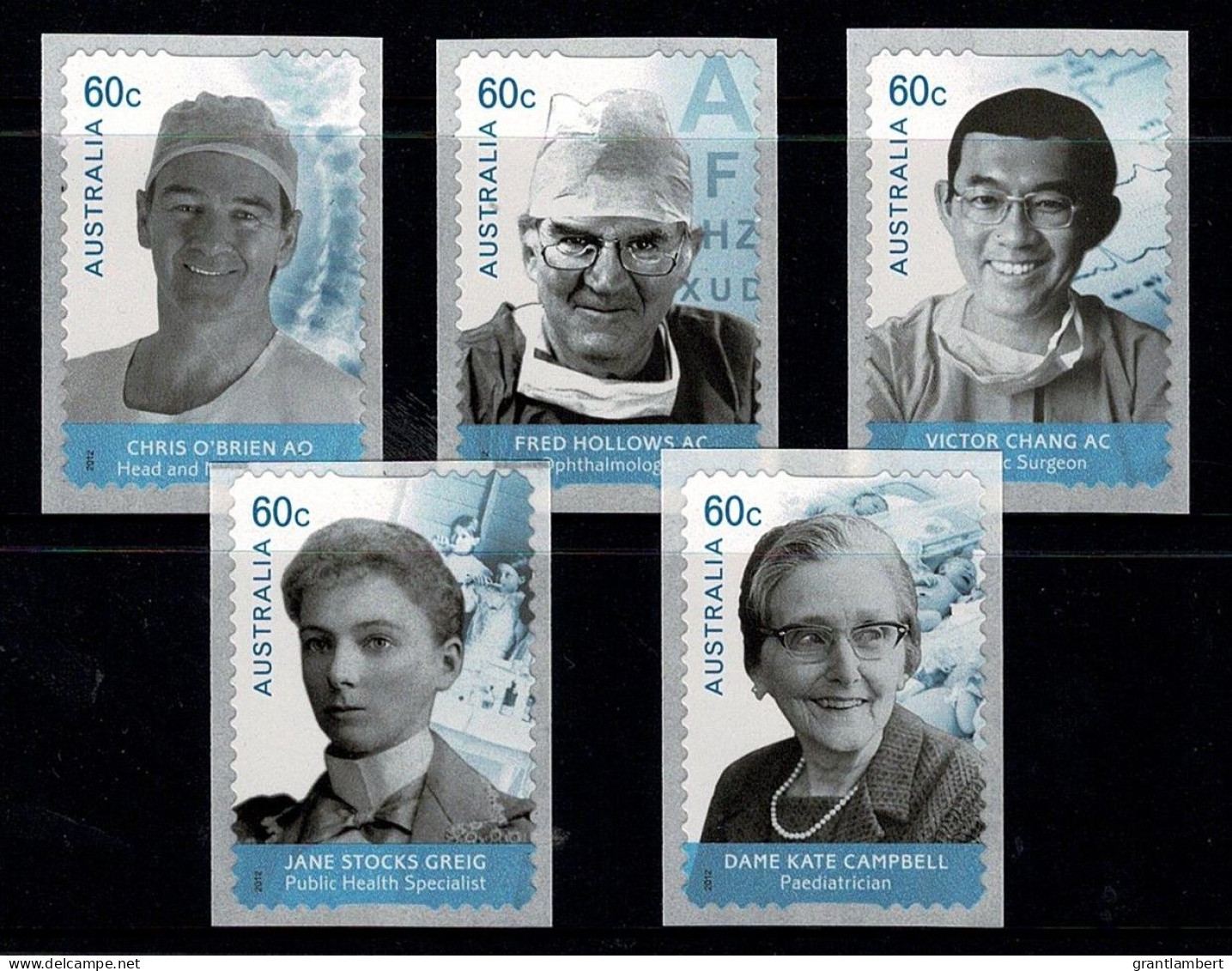 Australia 2012 Medical Doctors  Set Of 5 Self-adhesives MNH - Nuevos